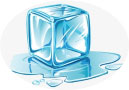 Hielo derriendose, útil en crioterapia
